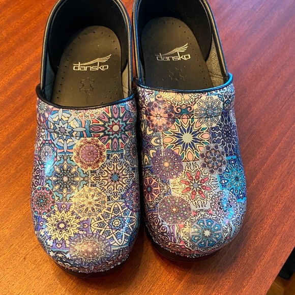 Dansko Multicolor Mosaic Clogs - Picture 1 of 7